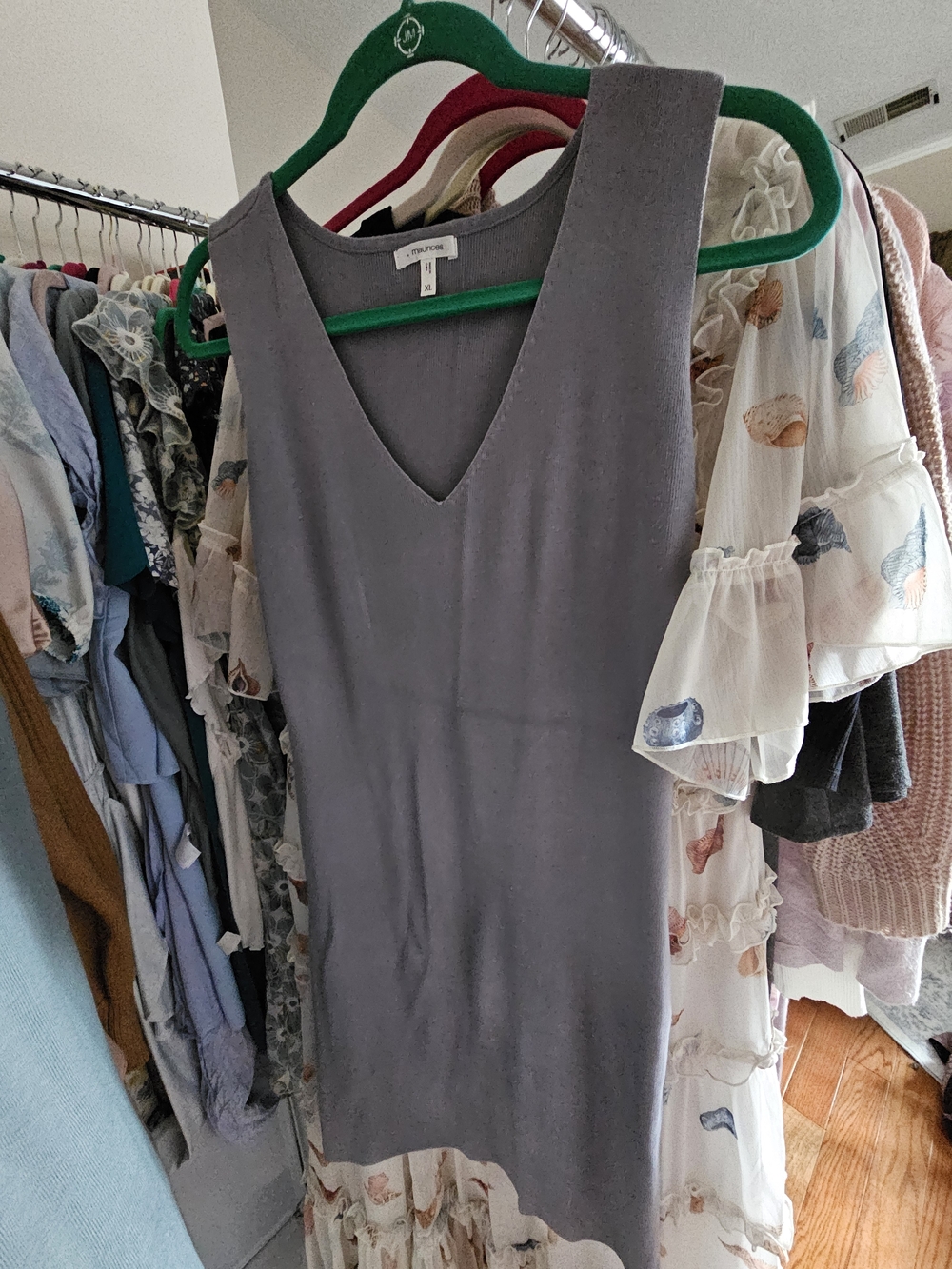 Maurices Gray V-Neck Mini Dress